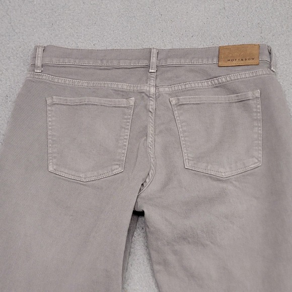 Mott Bow Mercer Jeans Mens 33x32 Gray Light Wash Slim Tapered Stretch Denim - Picture 12 of 14